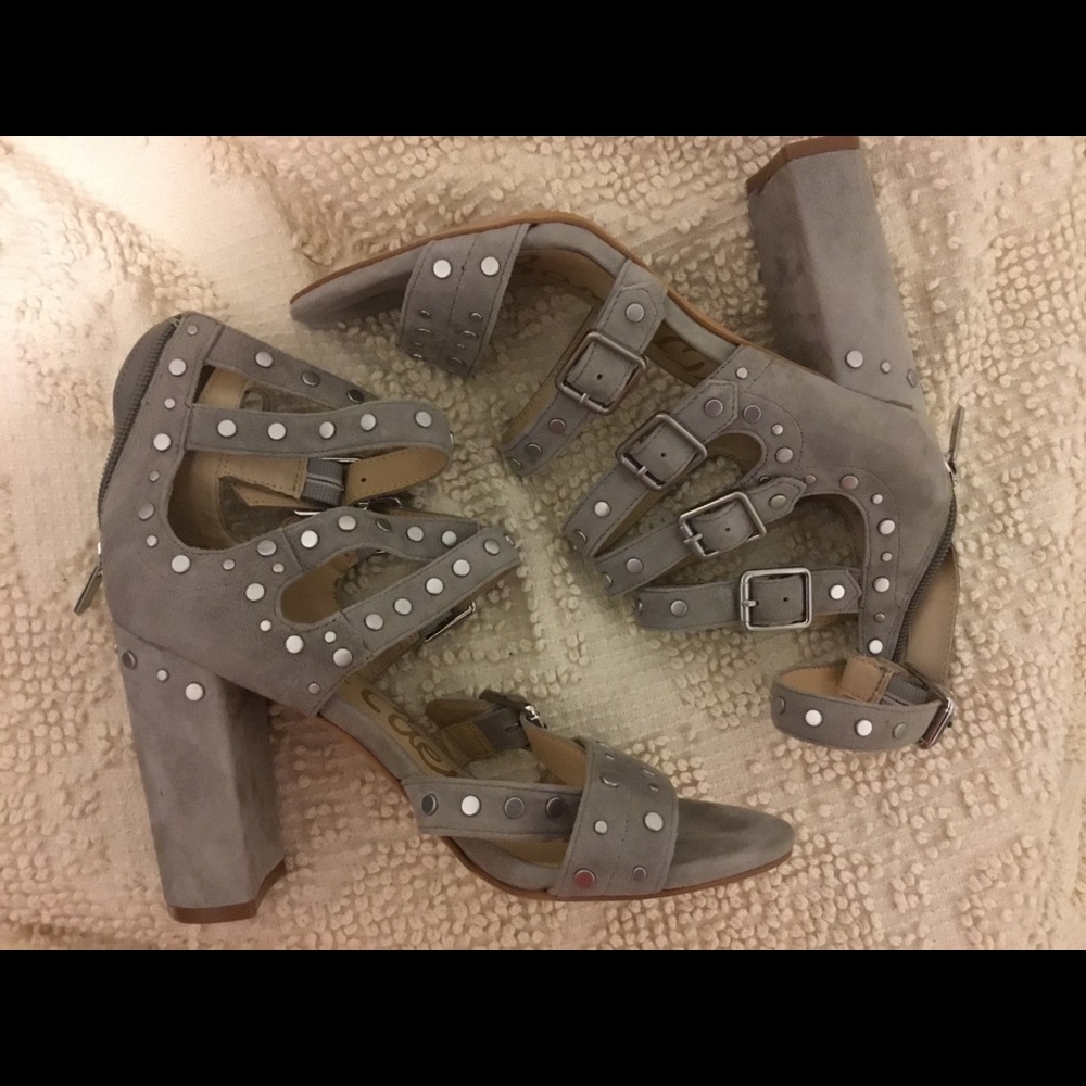 Sam Edelman Studded Strappy Suede Heels